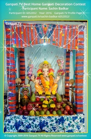 Sachin Badkar Home Ganpati Picture